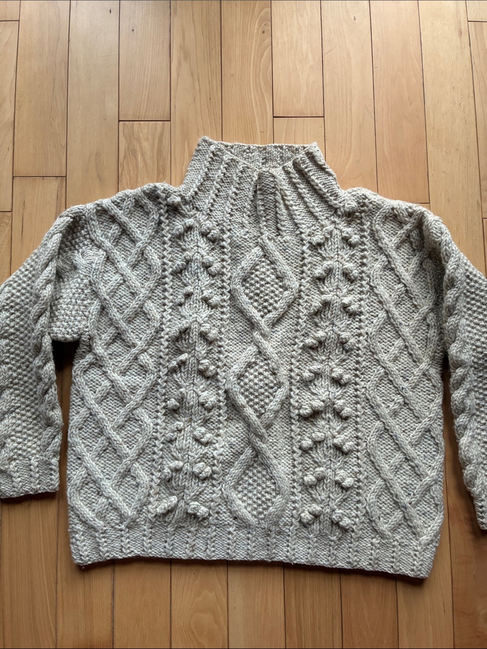 Vintage wool fisherman cable kit sweater